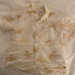 Zara button down palm tree short sleeve